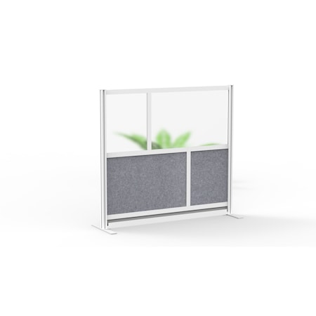 Luxor Expanse Modular Wall Room Divider System - Silver Frame - 53" x 48" Starter Wall MW-5348-FCG